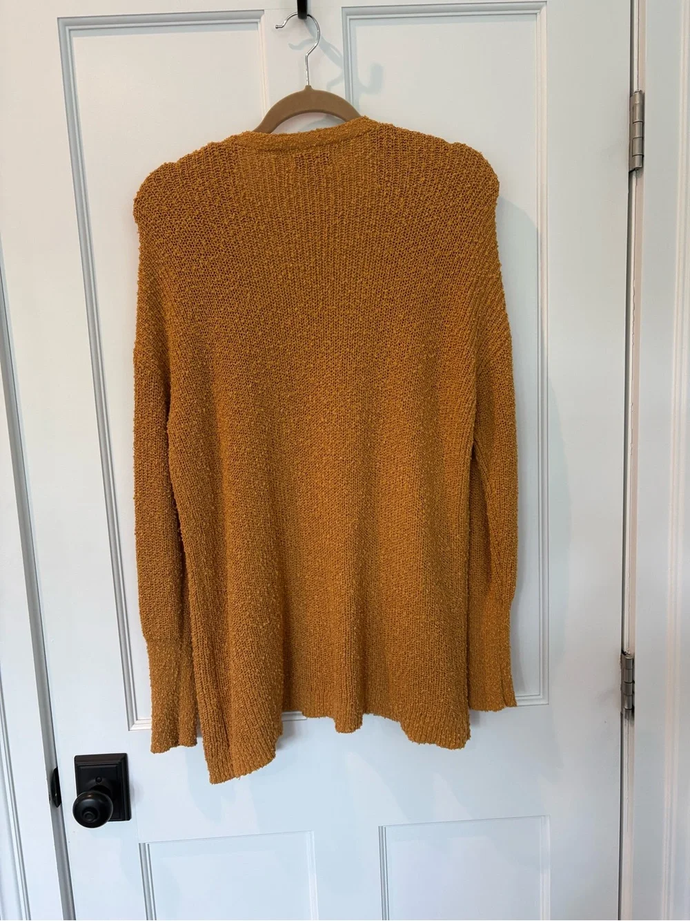 Rachel Zoe Textured Open-Front Golden Mustard Cardigan